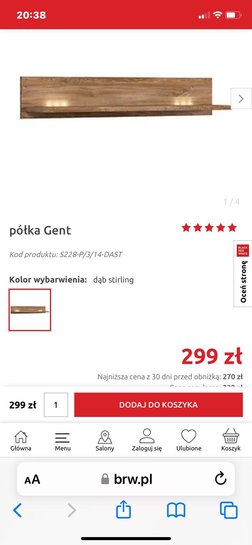 Półka z oświetleniem