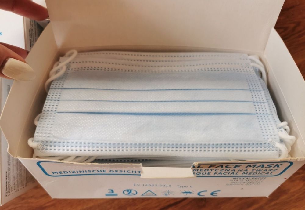 Maseczki jednorazowe 200szt maseczka medyczna na twarz