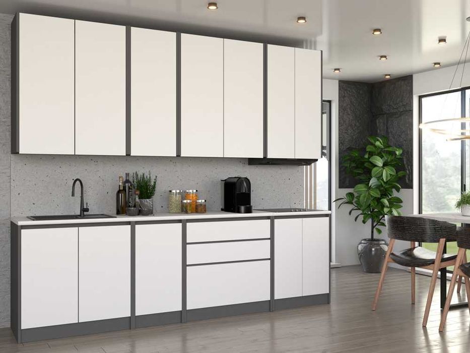 Kuchnia Nowoczesna Bella 2.6m Modułowy Zestaw Kuchenny Z Blatem Duży