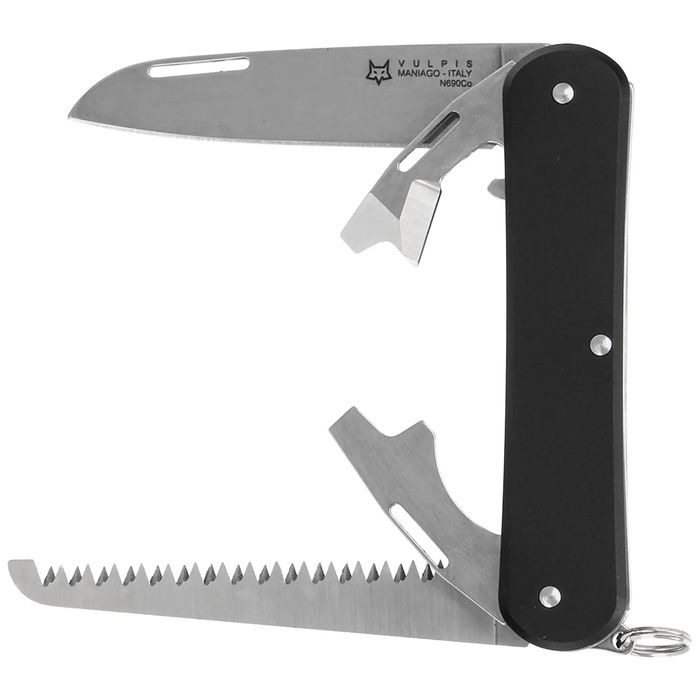 Scyzoryk Fox Vulpis S4 Black Aluminium, Polished N690Co (FX-VP130-S4