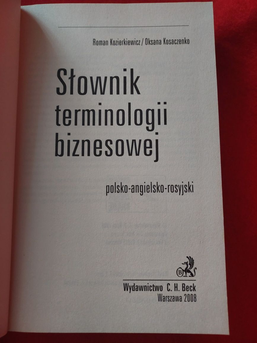 Słownik terminologii biznesowej Polski-angielski-rosyjski