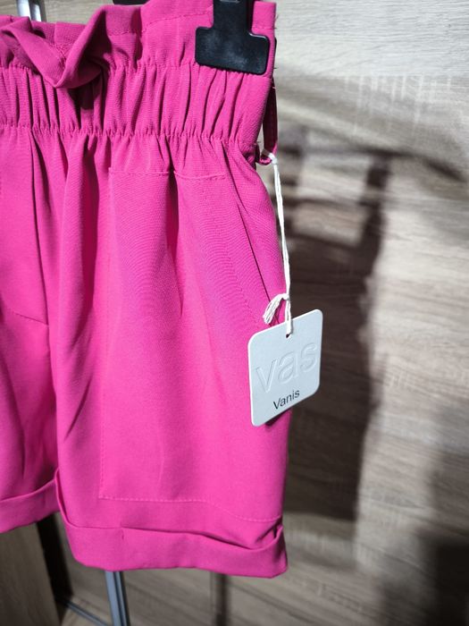 Szorty fuksja wysoki stan włoskie roz S-L