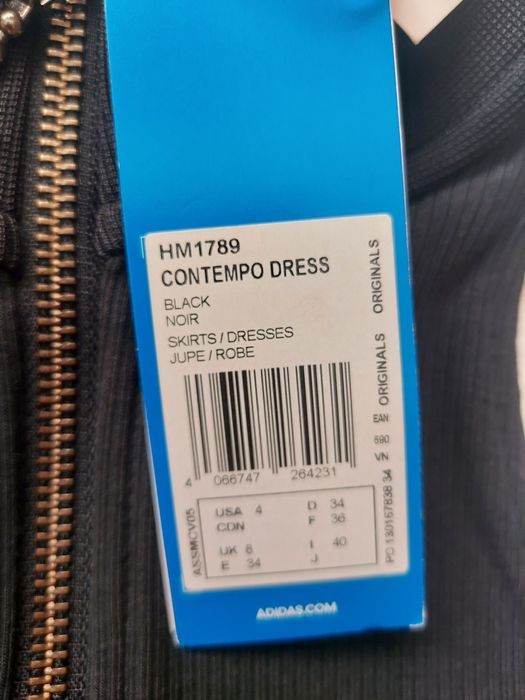 Sukienka mini Adidas mała czarna r.XS, S