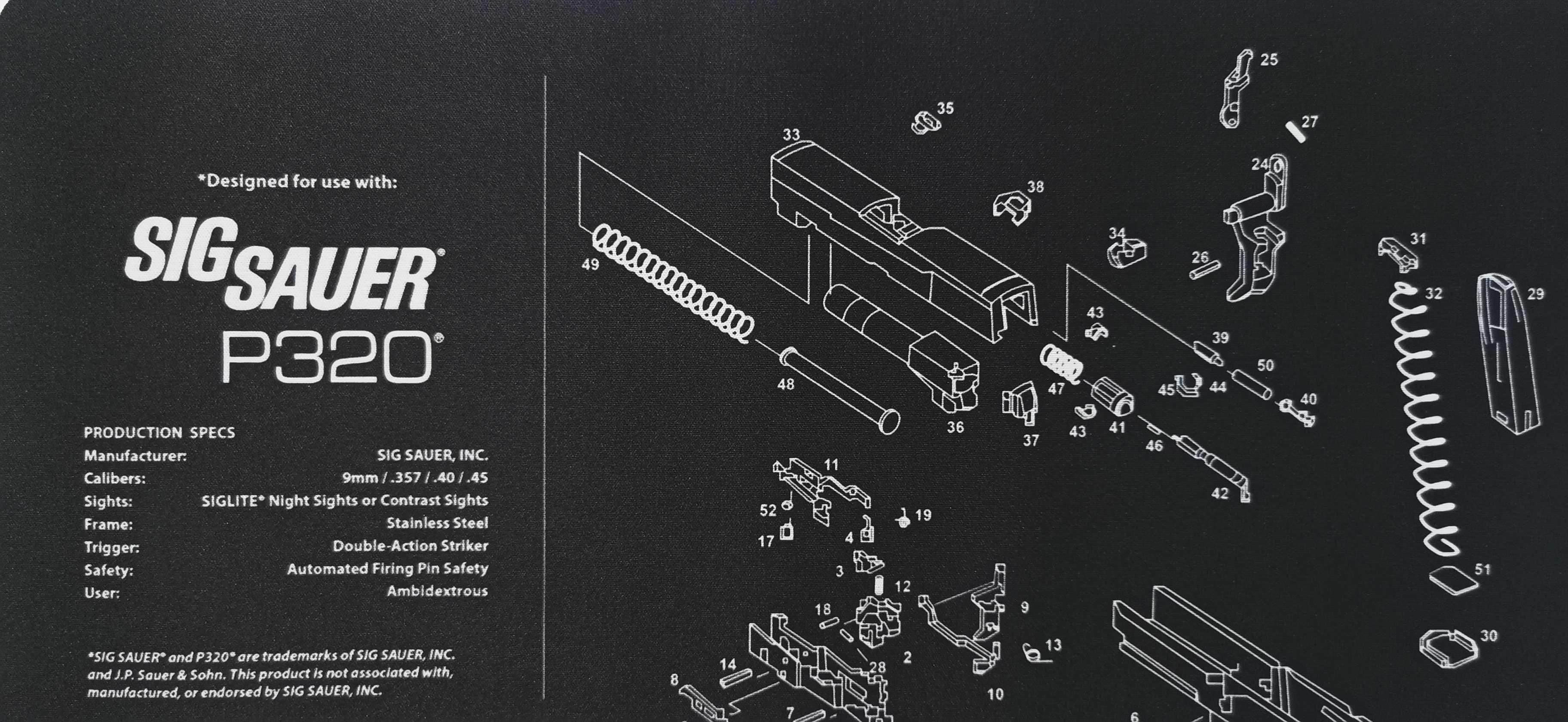 Mata do czyszczenia broni Sig Sauer P320 podkładka