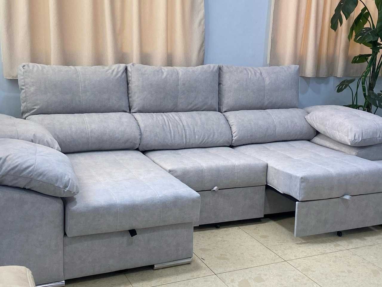 Sofá com chaise longue e arrumação envió gratis