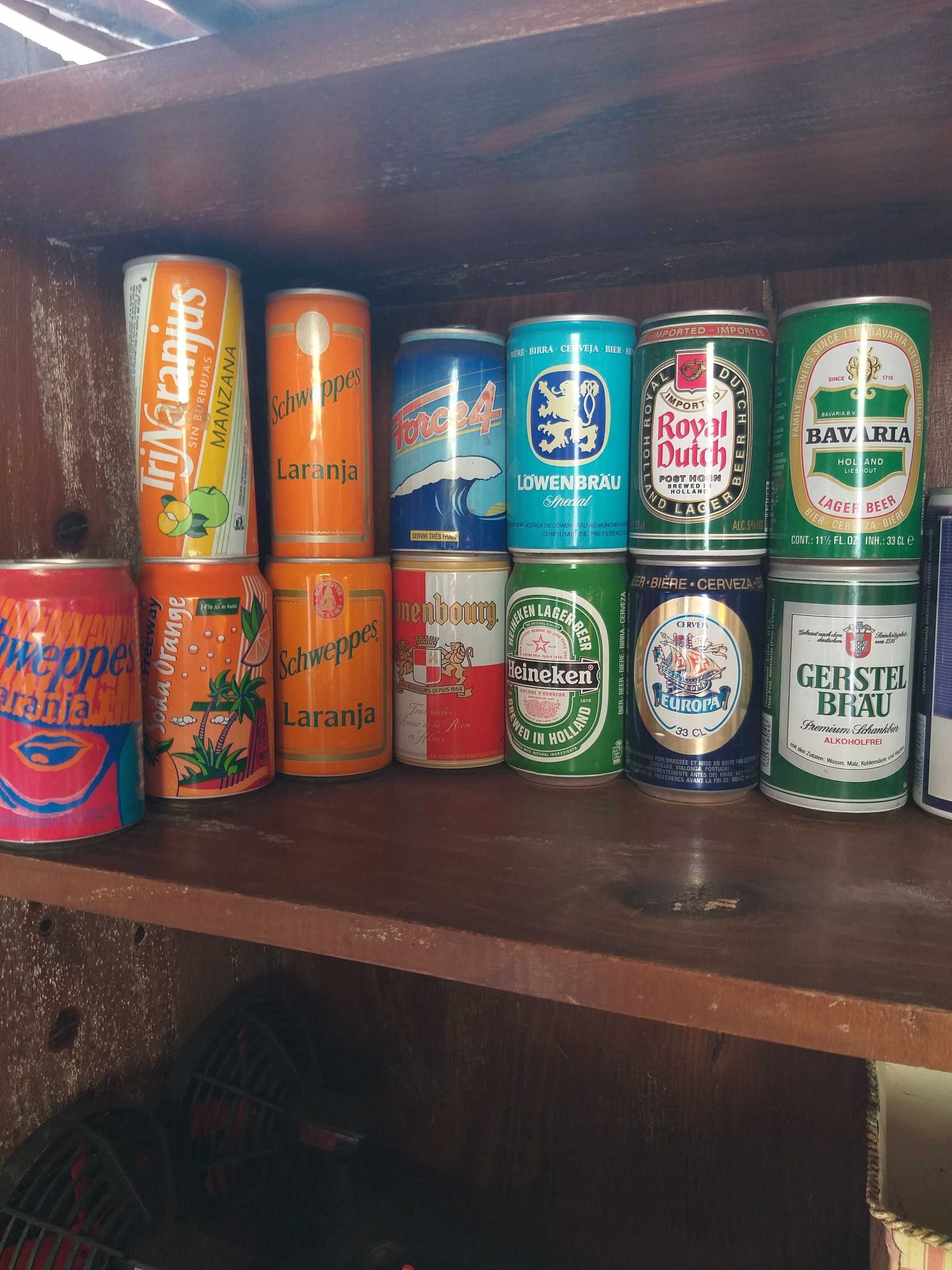 cerveja coca-cola e sumol latas