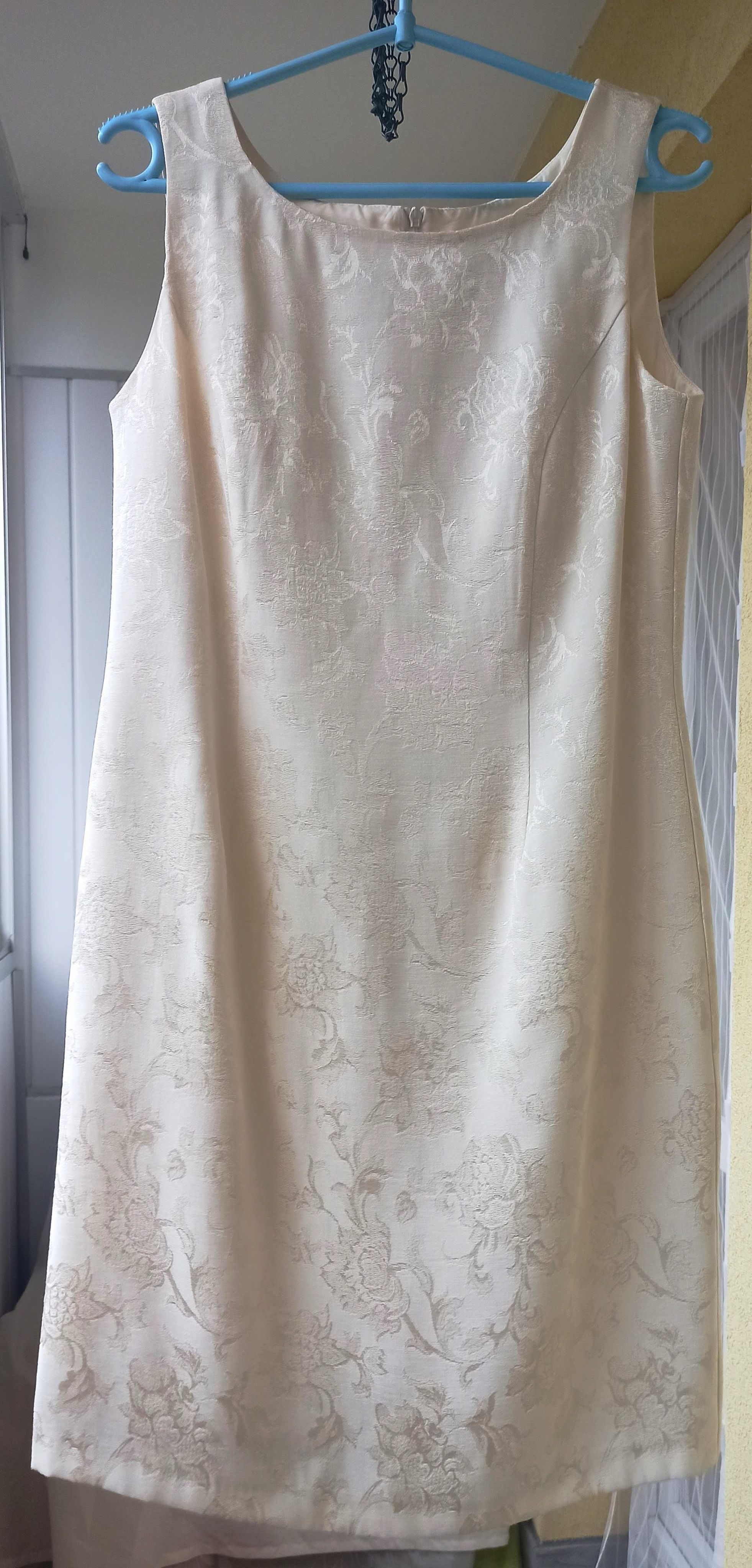 Elegancki komplet  z dodatkiem wiskozy  marynarka z sukienką Vintage