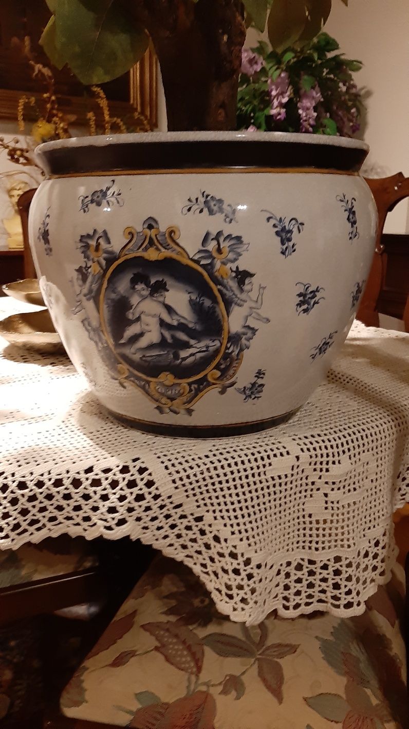 Cachepot Cupido Vaso Pintado à Mão