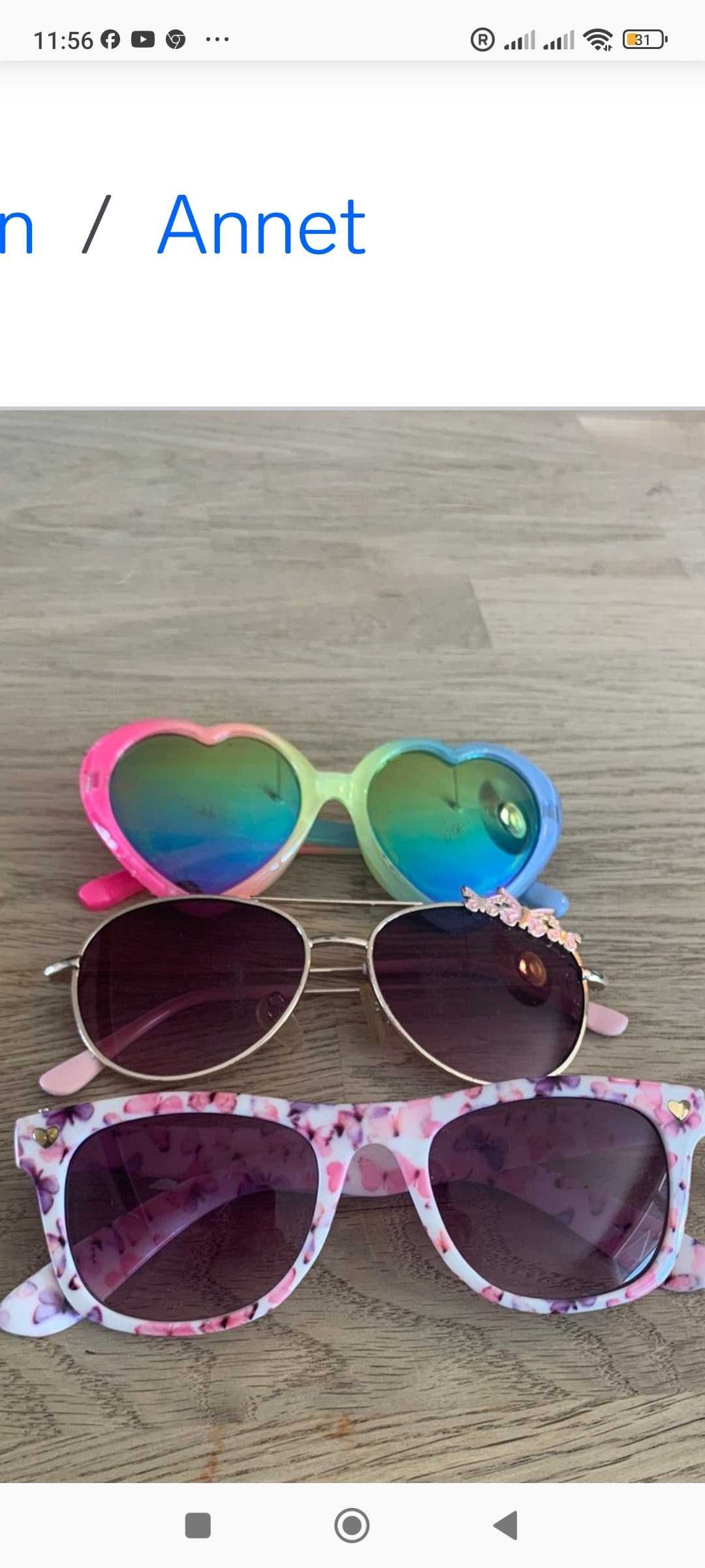 Zestaw okularów przeciwsłonecznych dla dziewczynki