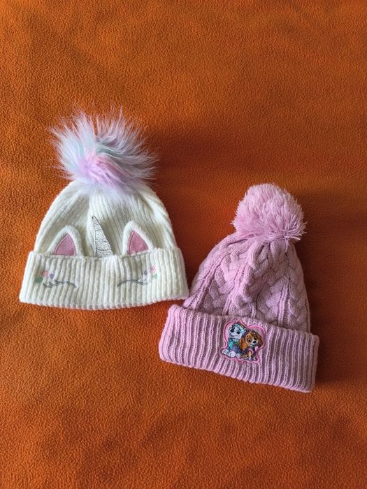 Czapki zimowe dla dziewczynki 52 cm