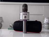 Profesjonalny mikrofon karaoke bluetooth bezprzewodowy Bonaok szary