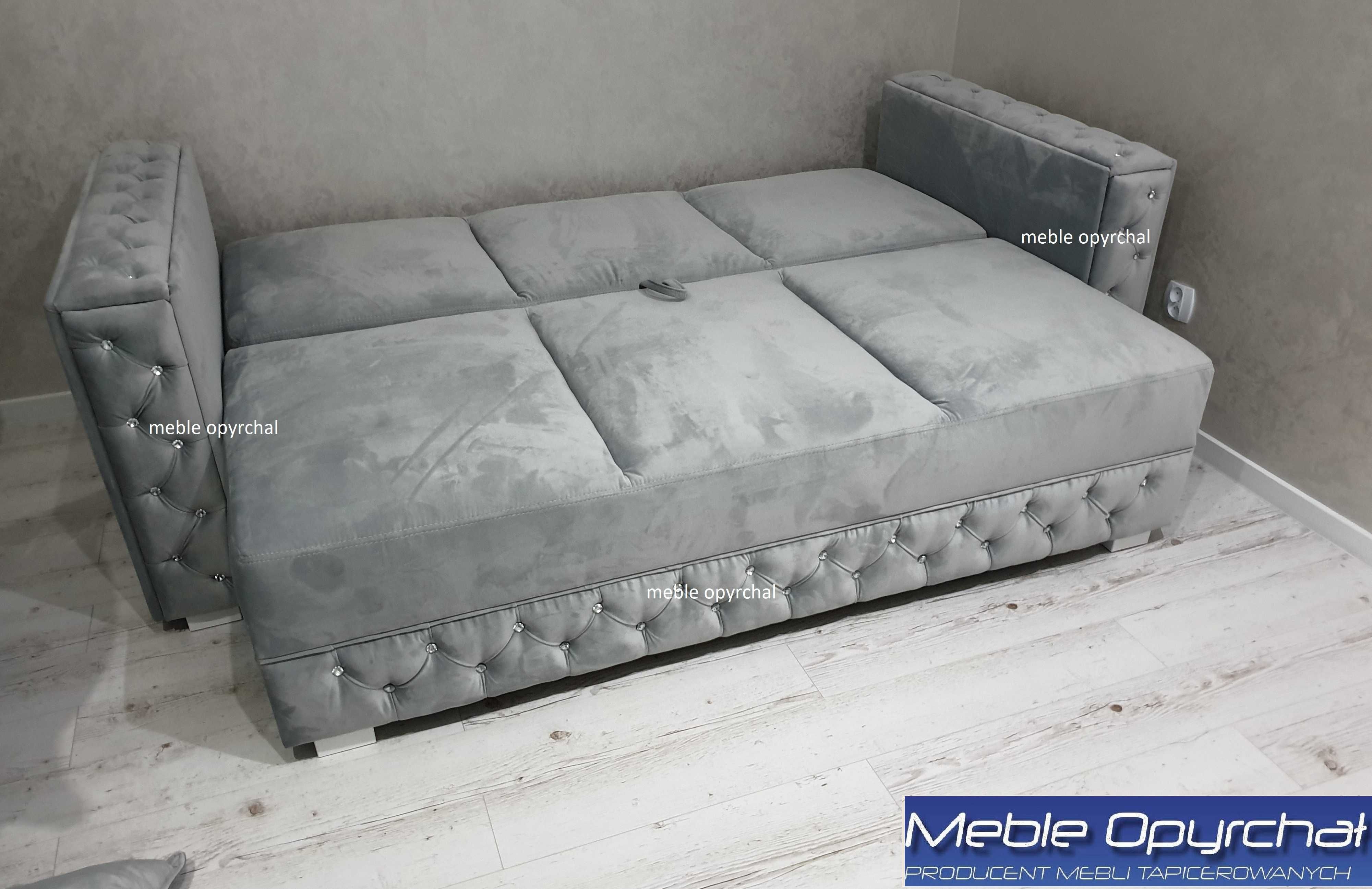 PRODUCENT sofa glamour WYGODNE SPANIE pojemnik kryształy NR.105