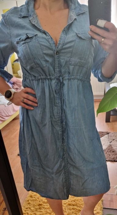 Jeansowa luźna sukienka Mama H&M M