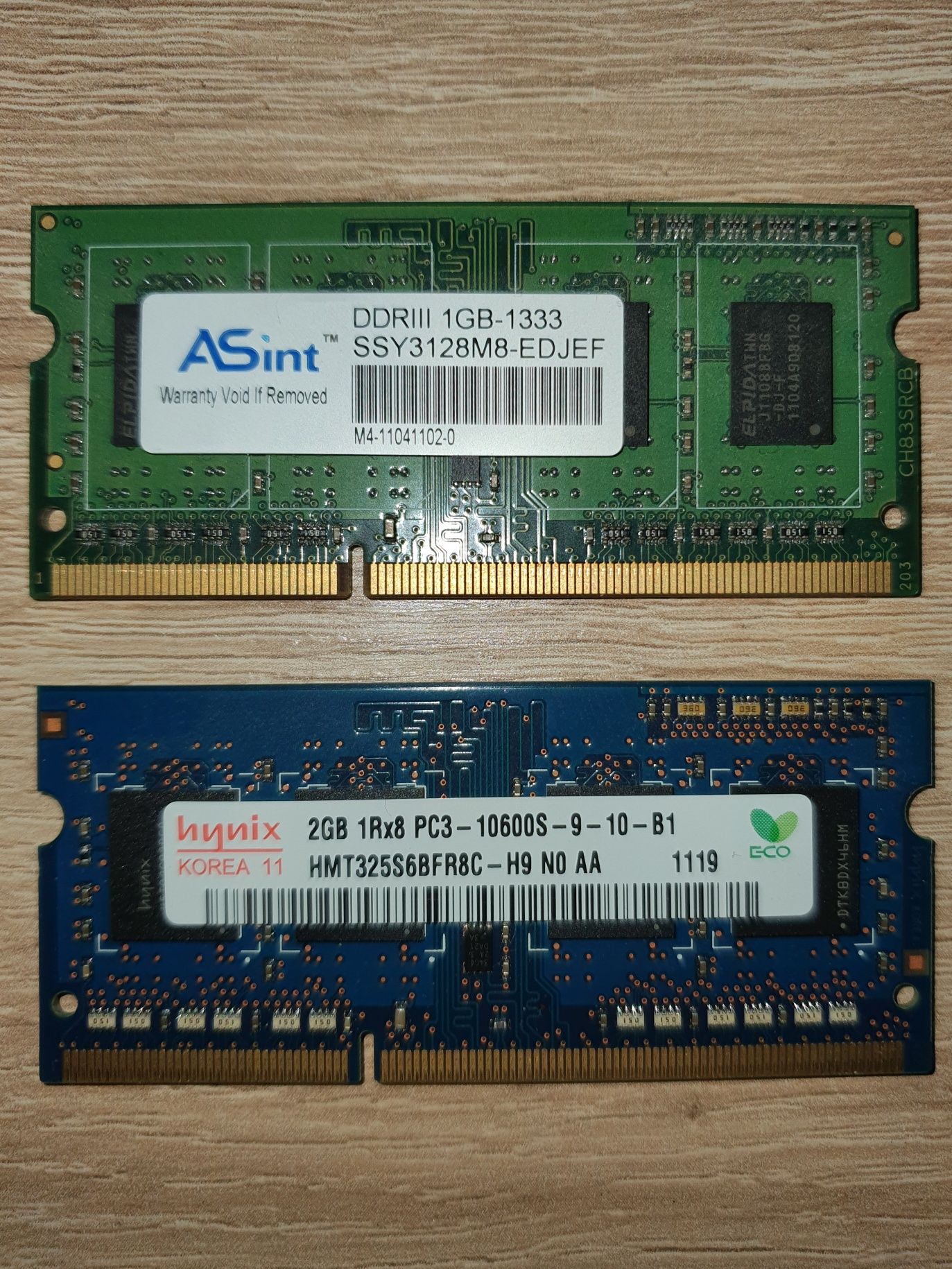 SDRAM SO-DIMM DDR3  do laptopa 1gb 2gb 3gb PC3-10600s 1333mhz