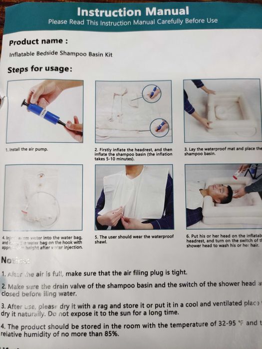 Umywalka do włosów dla osób chorych na łóżko