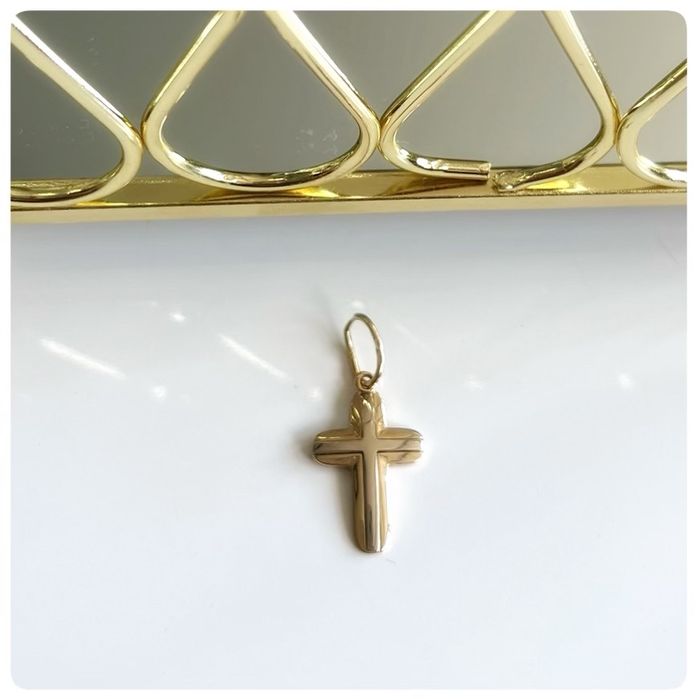 Złoty krzyżyk komunia/chrzest chłopiec 14k 585