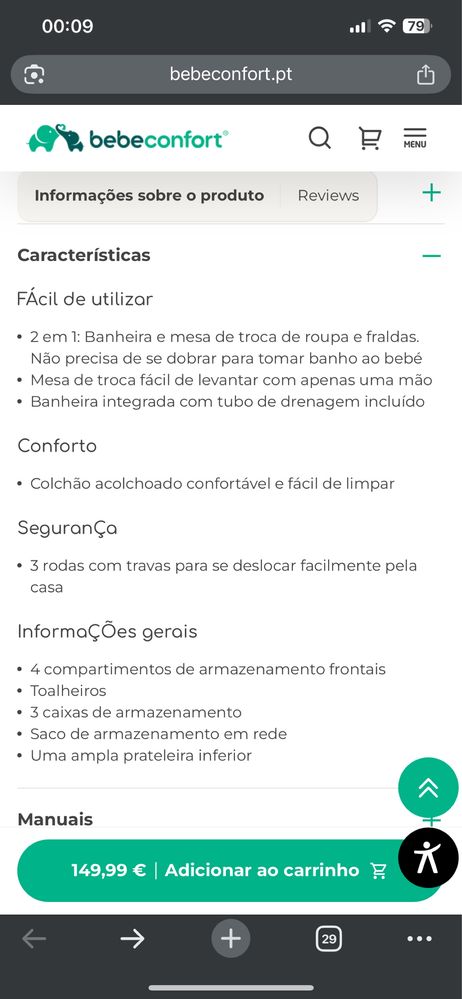 Banheira e mesa de troca de roupa e fraldas
