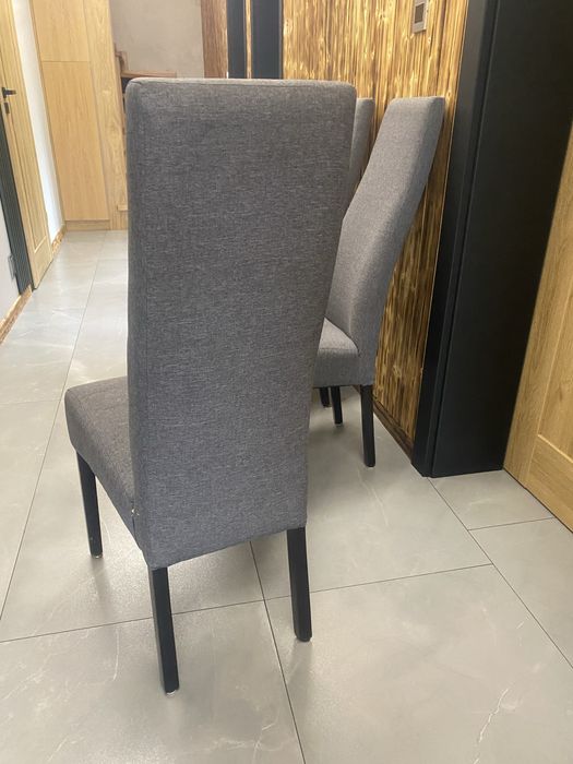 Krzesła krzesło 6 szt kpl szare profilowane