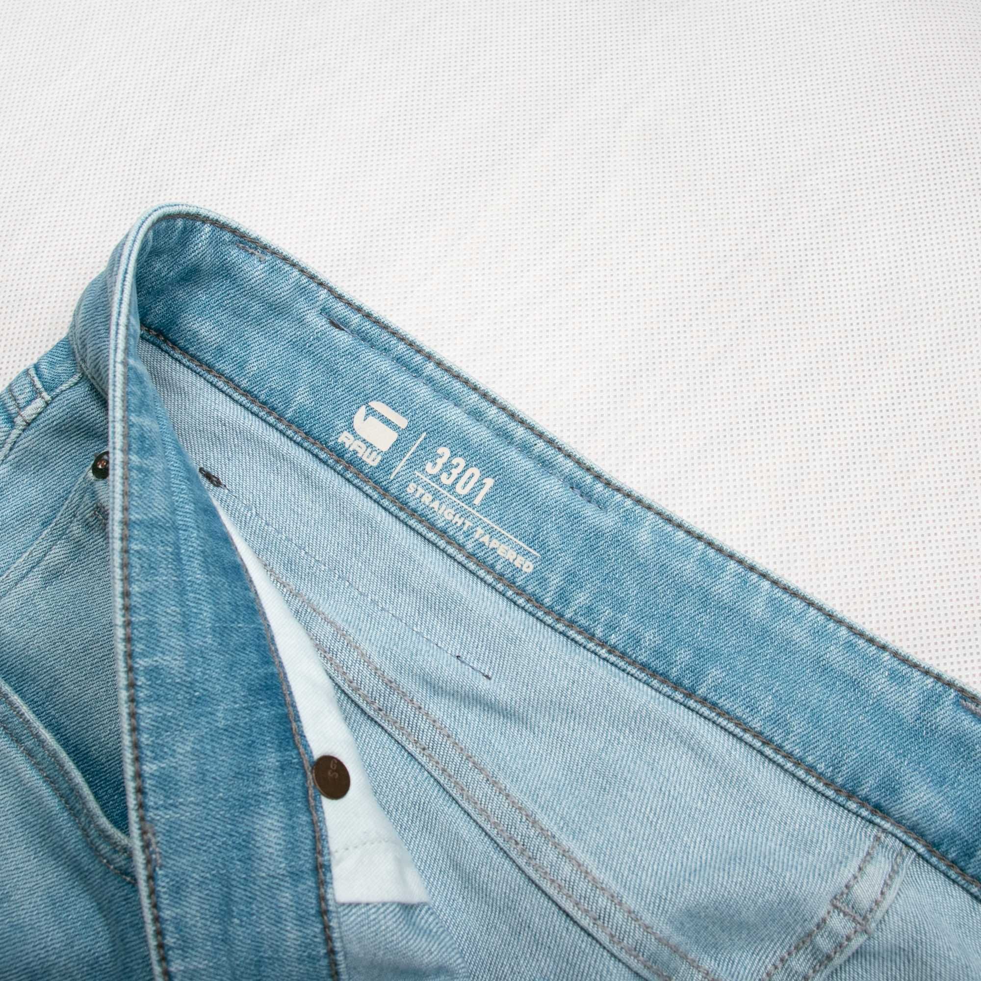 G-star Raw 3301 straight tapered 35/34us baby blue