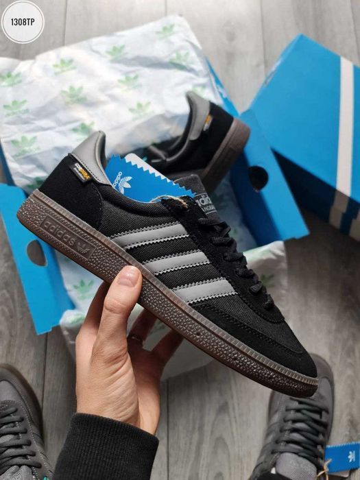 Мужские кроссовки Adidas Spezial Handball Cordura Black-Grey. 41-45