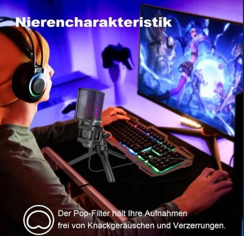 Zealsound Mikrofon gamingowy USB PC streamingu podcast Studio IPHONE