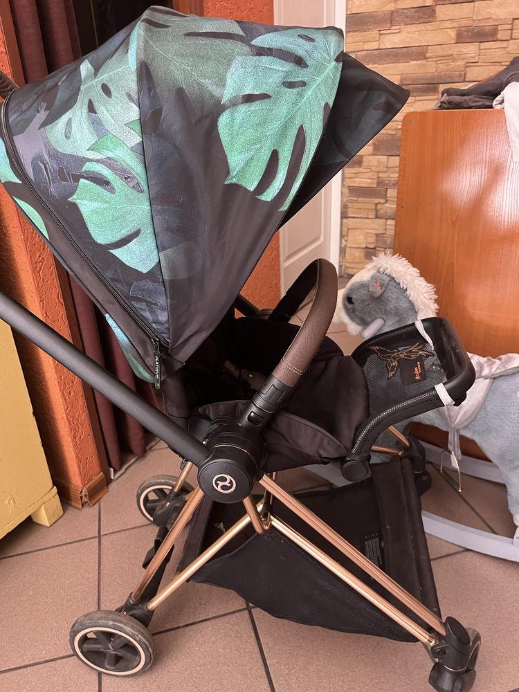Cybex Mios 2.0 tapicerka siedziska Birds of Paradise rama  Rose Gold