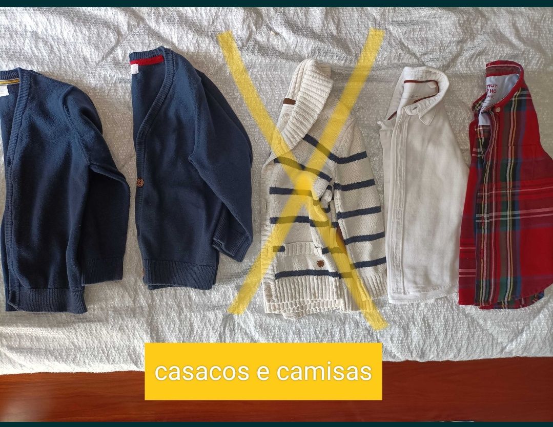 Conjunto de 38 peças de roupa + calçado de menino 2-3 anos