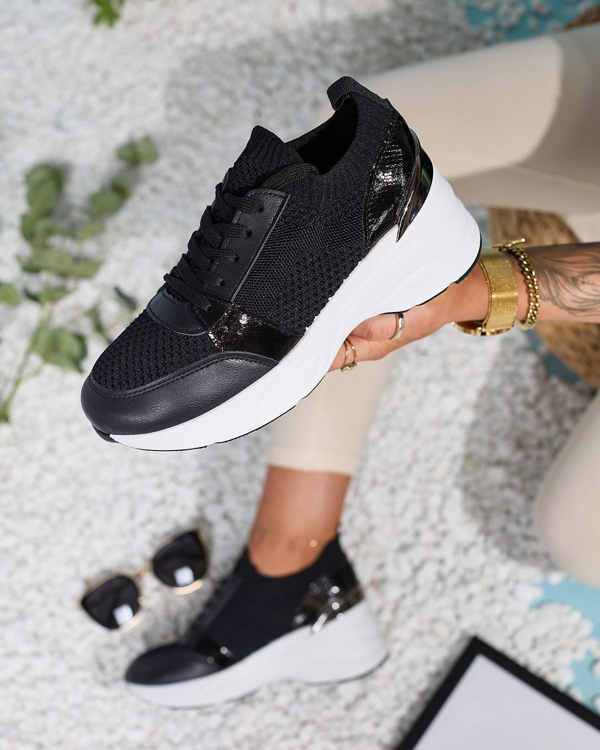 5 KOLORÓW 36 37 38 sneakersy 39 40 na grubej podeszwie tkaninowe mater