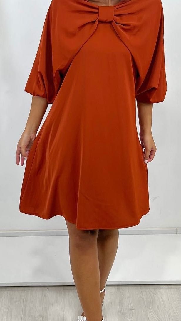 Vestido laço cor tijolo