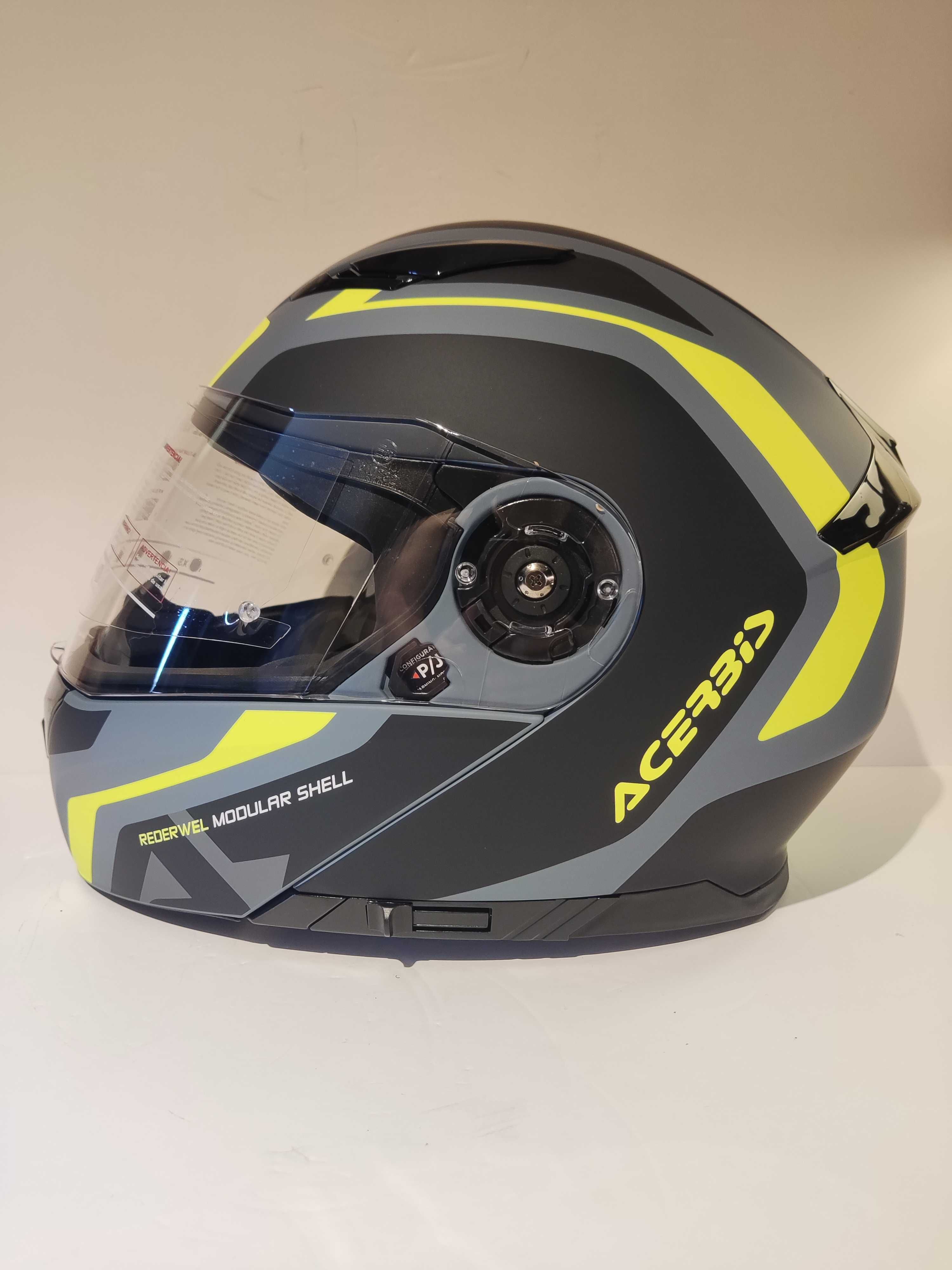 Capacete modular Acerbis dupla homologação P/J mota scooter novo