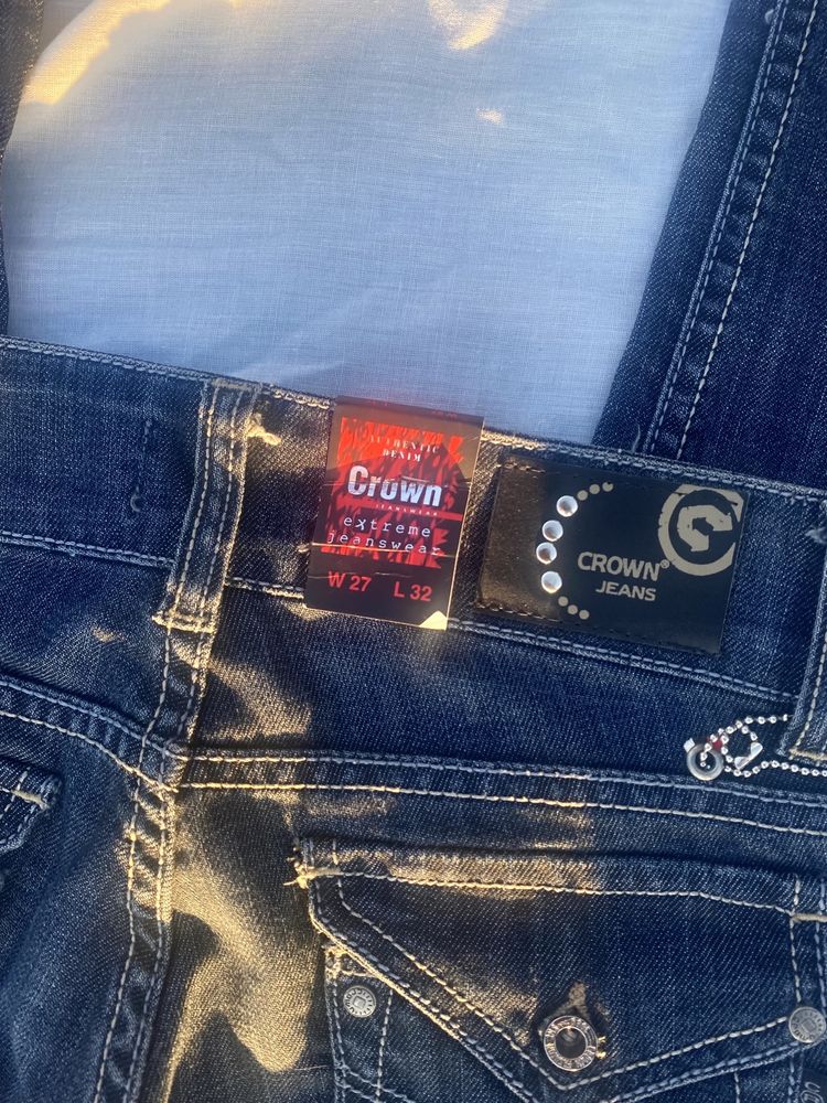 Nowe spodnie jeansy granatowe XS 34 XXS 32 vintage denim