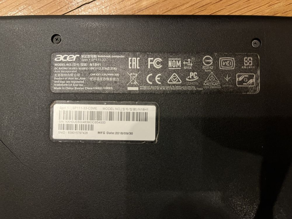 PC Acer Spin SP111-33