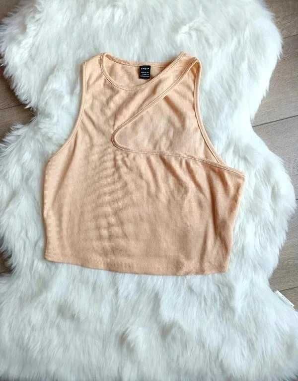 Morelowa wycięta bluzeczka top S-L