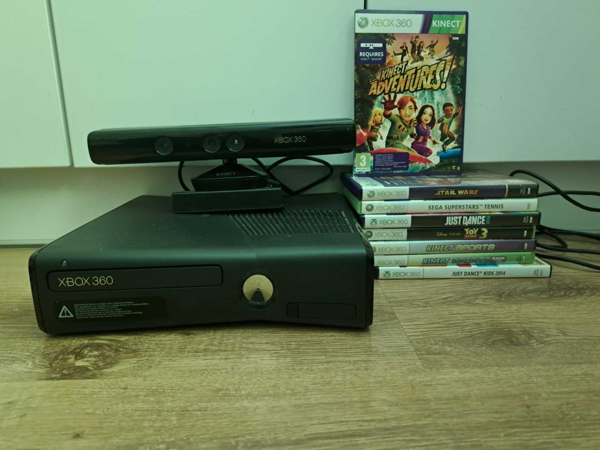 Konsola Xbox 360 | 8 Gier | Kinect | 2 Pady + ładowarka