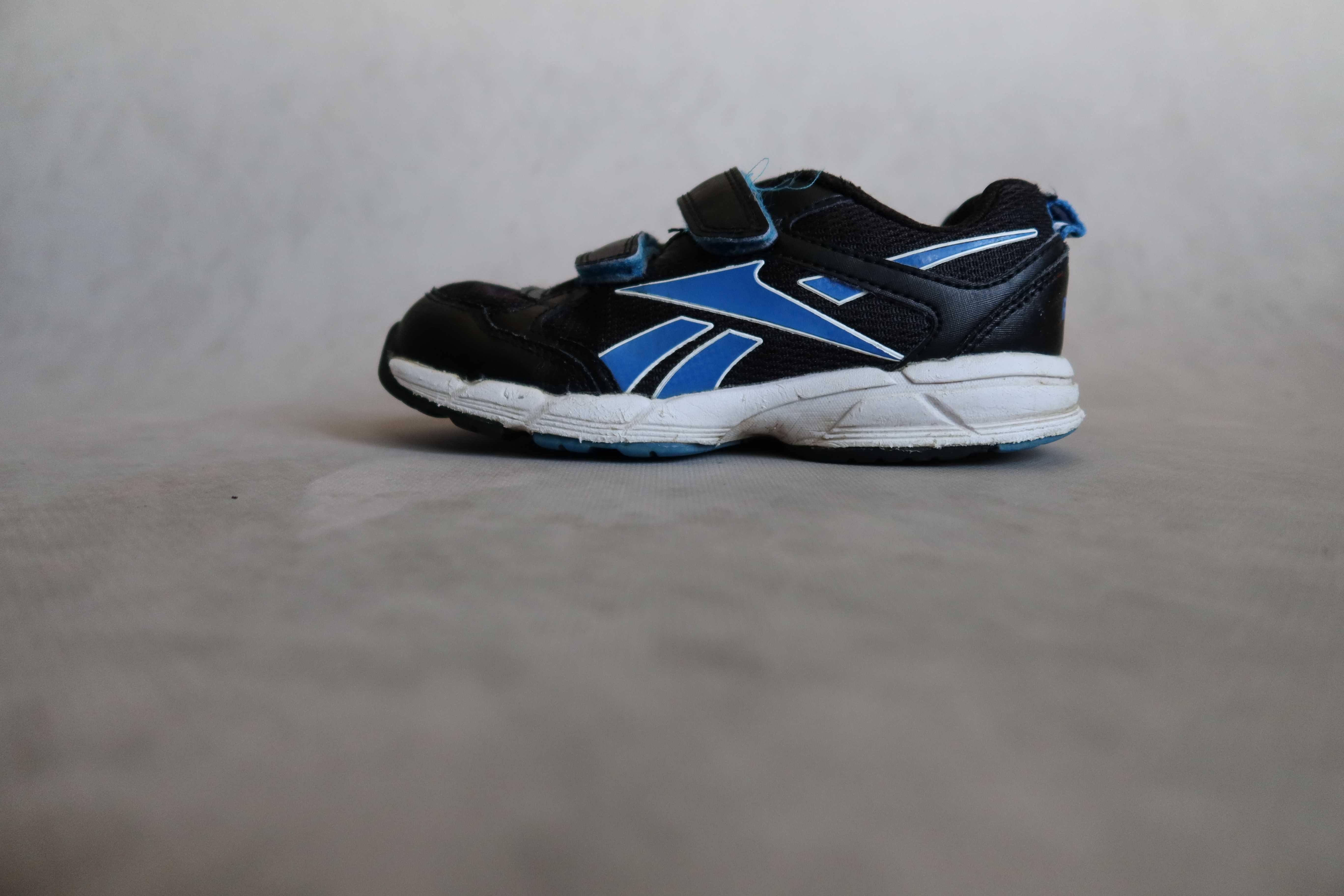 Buty 30 REEBOK sportowe adidasy na rzepy czarne niebieskie wkładka 19