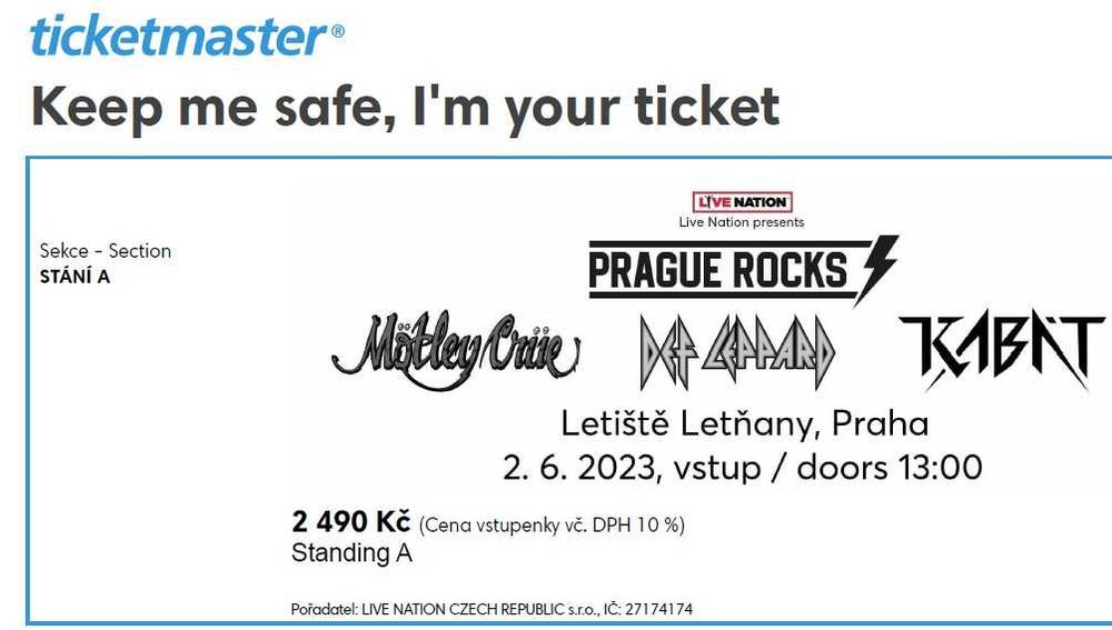 Bilet na Motley Crue & Def Leppard Prague Rocks Golden Circle