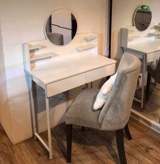 Nowa Toaletka Kosmetyczna Biała z Lustrem I Szufladami