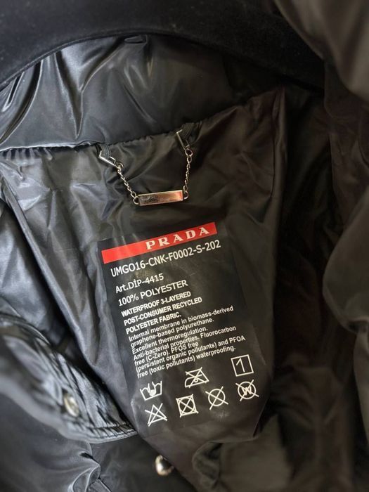 Куртка на зиму PRADA Женский короткий черный Пуховик эко пух премиум