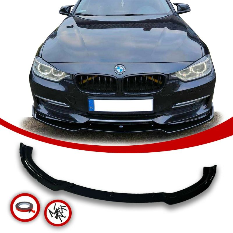 BMW F30/F31 SPLITTER dokładka zderzaka zwykły zderzak czarny połysk