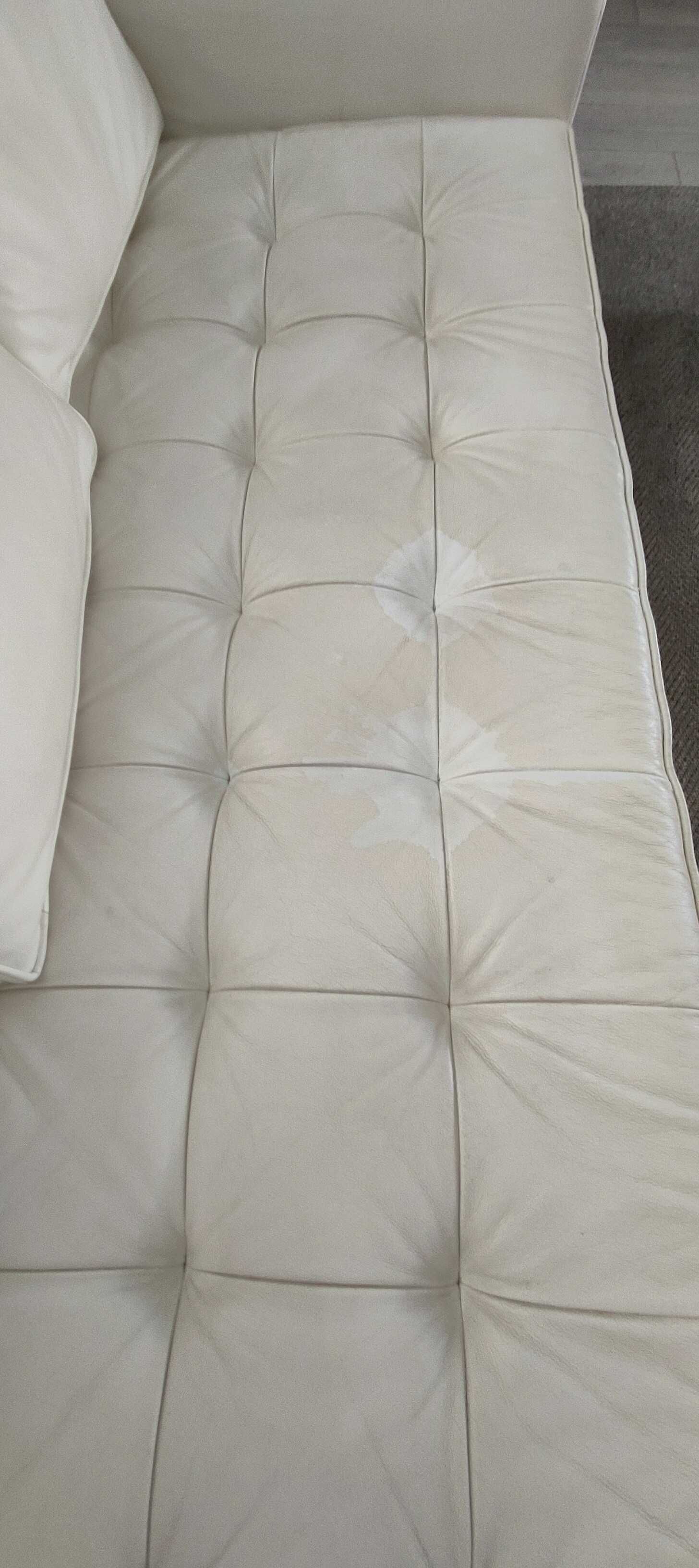 Sofa Antarte Branco em pele