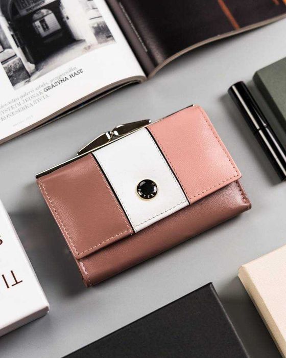 Portfel Damski PETERSON Mały SKÓRZANY Poziomy PORTMONETKA na Bigiel