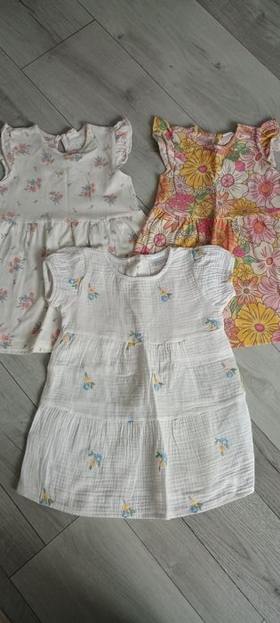 Sukienki na lato z falbankami kwiaty r 86 hm