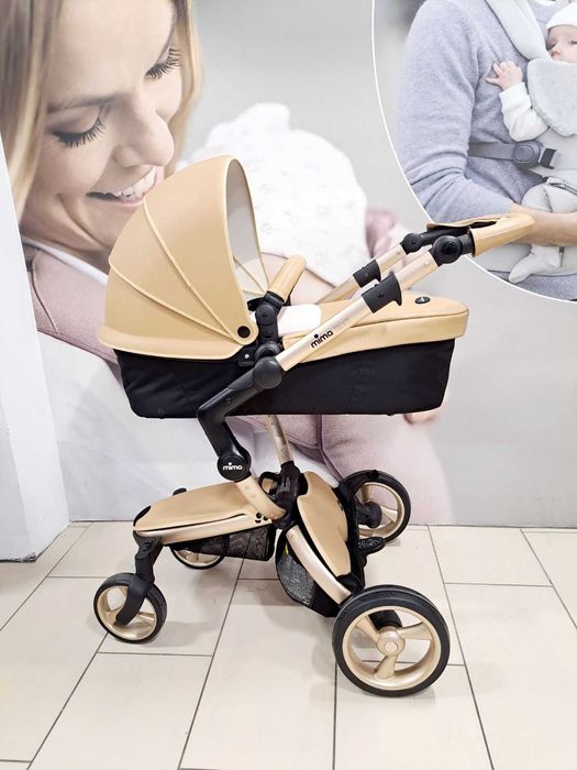 Wózek  Mima Xari - Latte stelaż Champagne głęboko spacerowy
