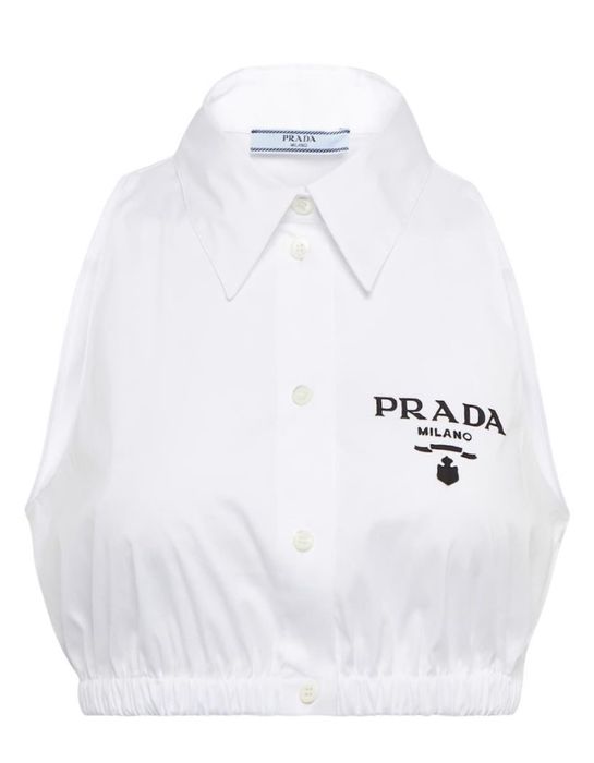 Костюм двійка PRADA сорочка топ блуза спідниця з коміром комірцем