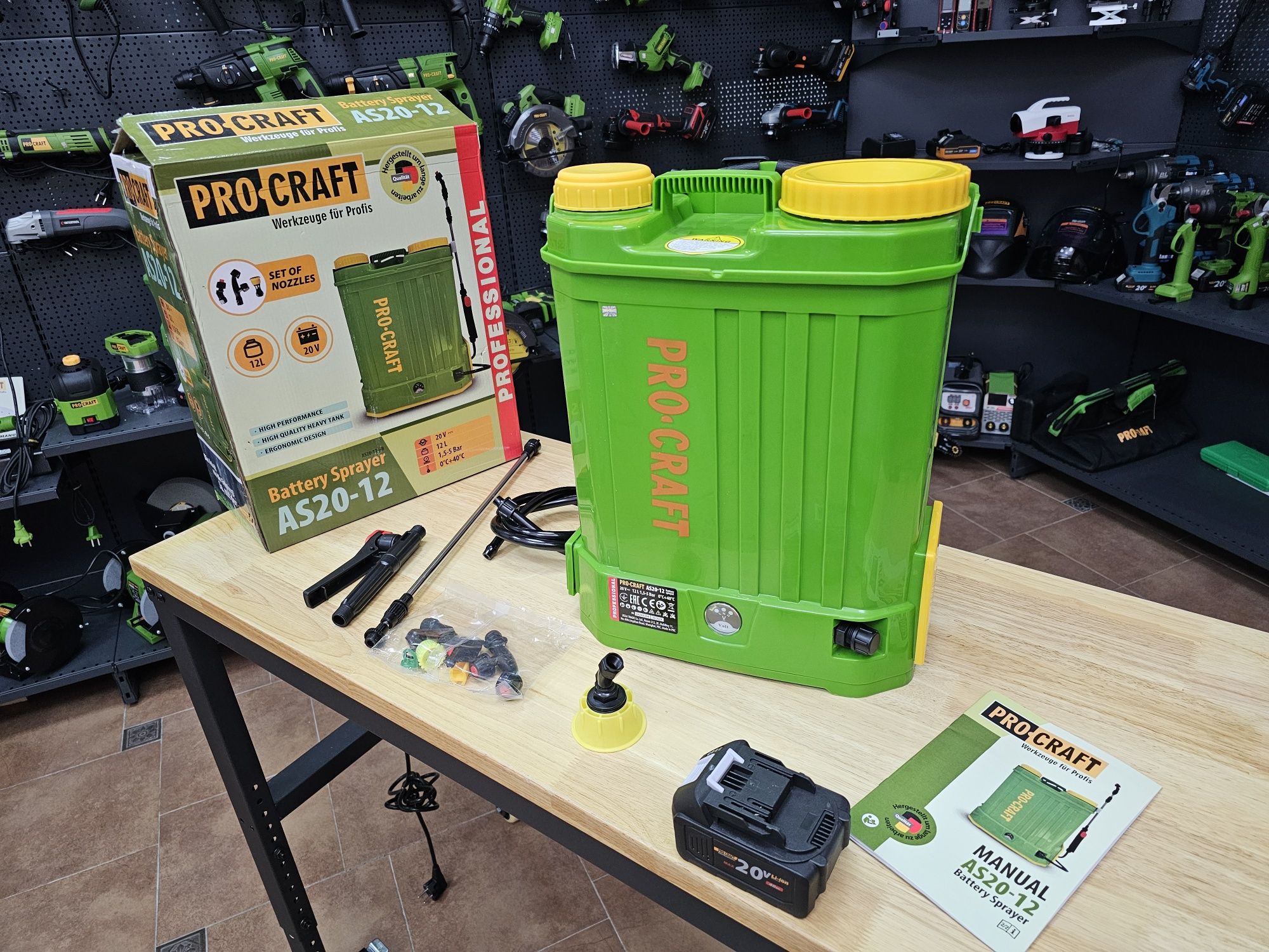 20V 12л. Аккумуляторный опрыскиватель Procraft AS20-12 Гарантия 36мес