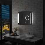 Lustro Łazienkowe LED 80x60 cm z Czujnikiem Dotykowym - Srebrne
