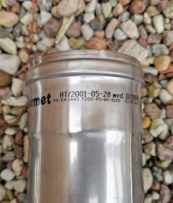 Rura stal nierdzewna Piec gazowy termet  lub inne, daszek, redukcją