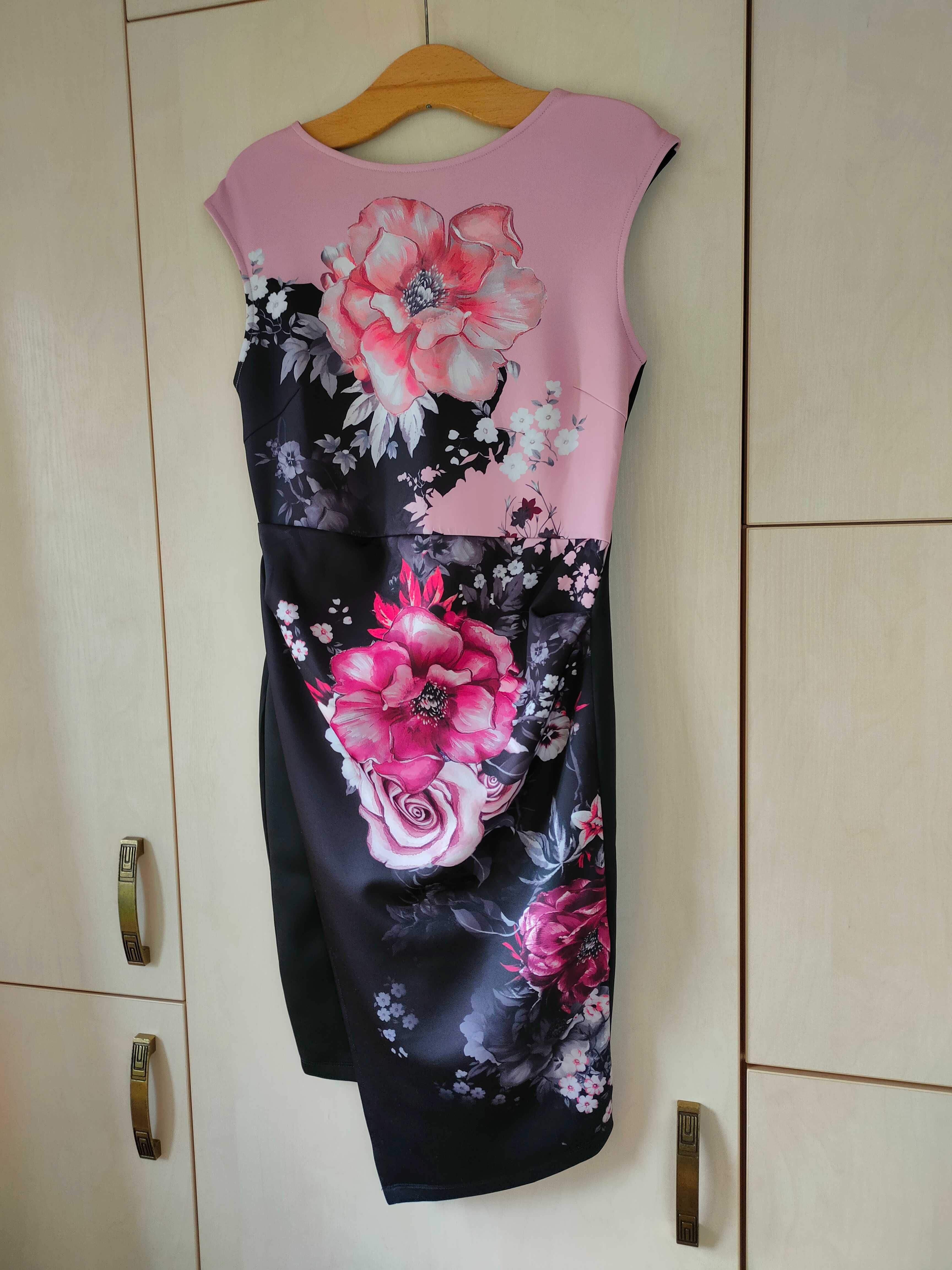NOWA, czarna, elegancka sukienka r.40/42, Bodyflirt (Bonprix)