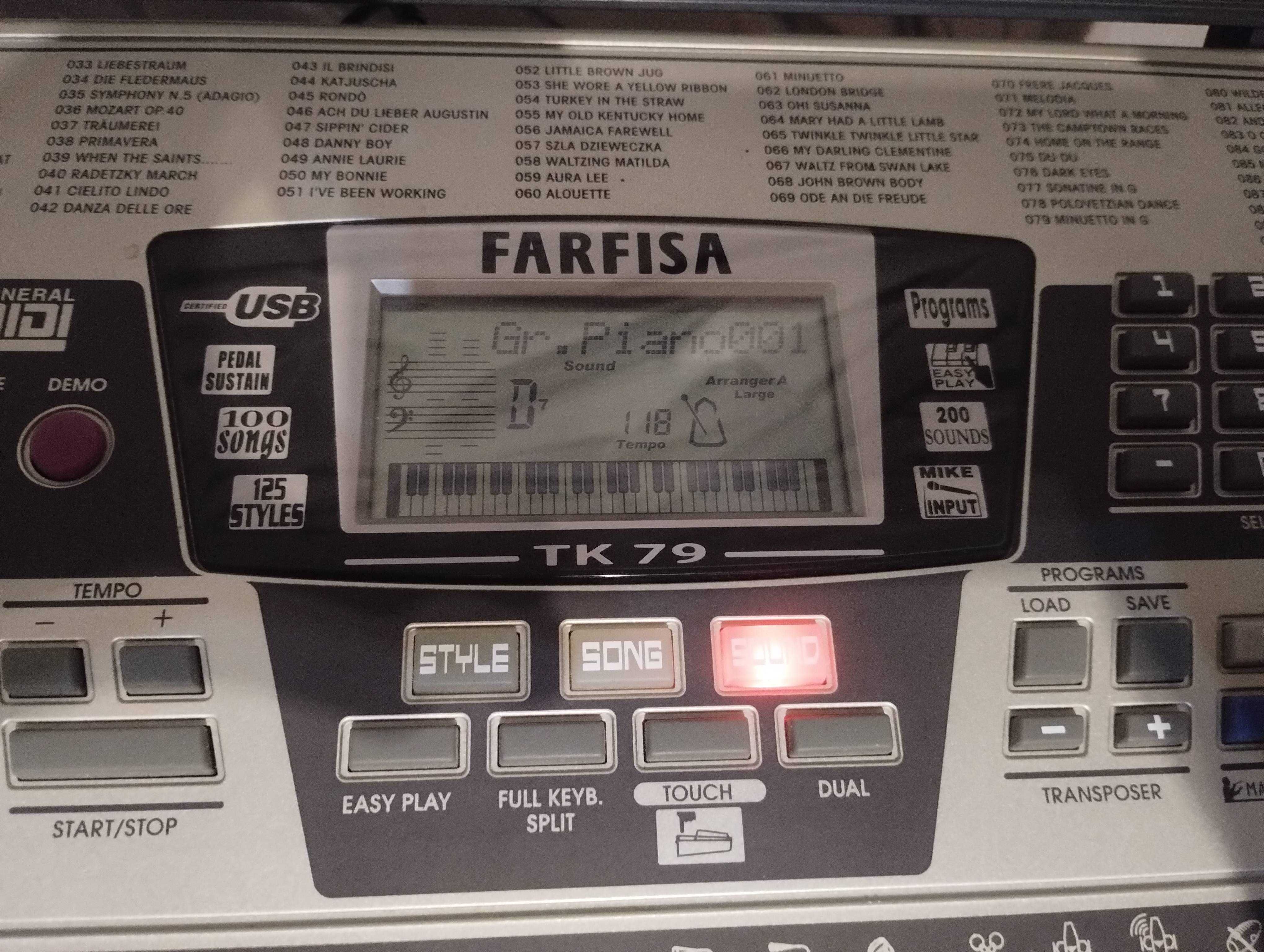FARFISA TK-79 keyboard 61 klawiszy