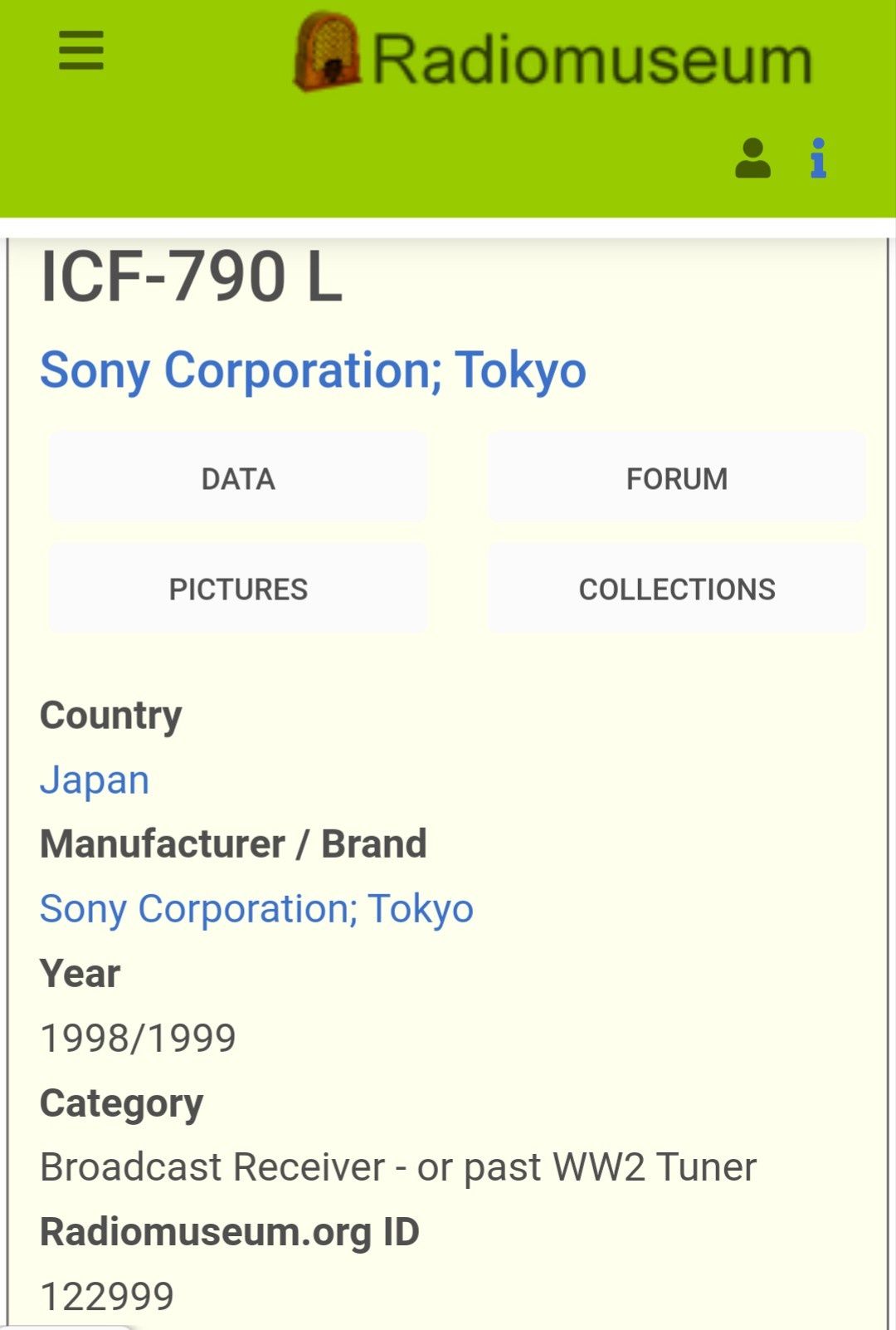 Радіо Sony ICF-790L радиоприемник